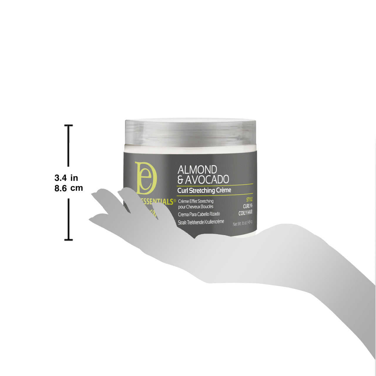 Natural Curl Stretching Cream 16oz-Size in Hand