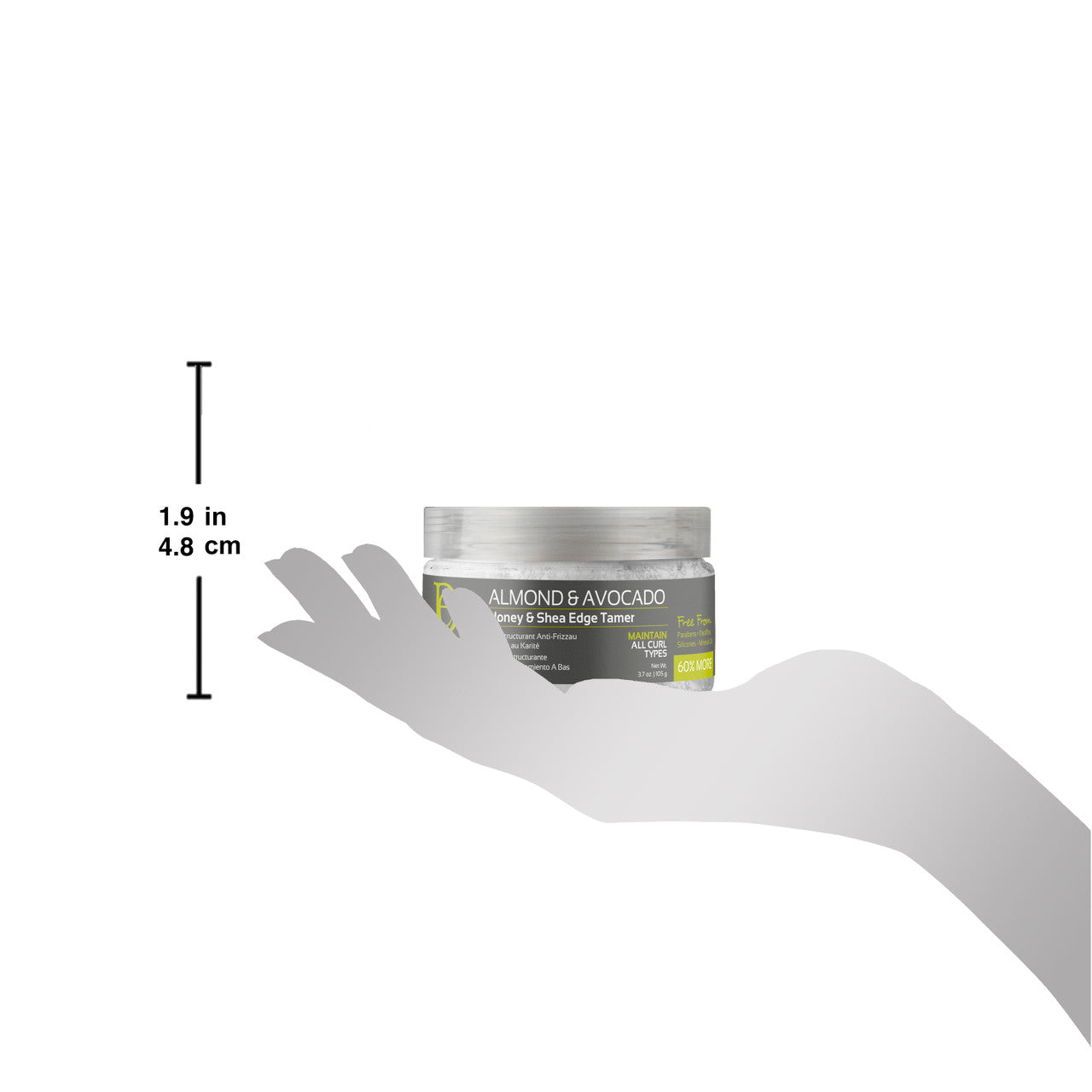 Almond & Avocado Honey & Shea Edge Tamer in Hand