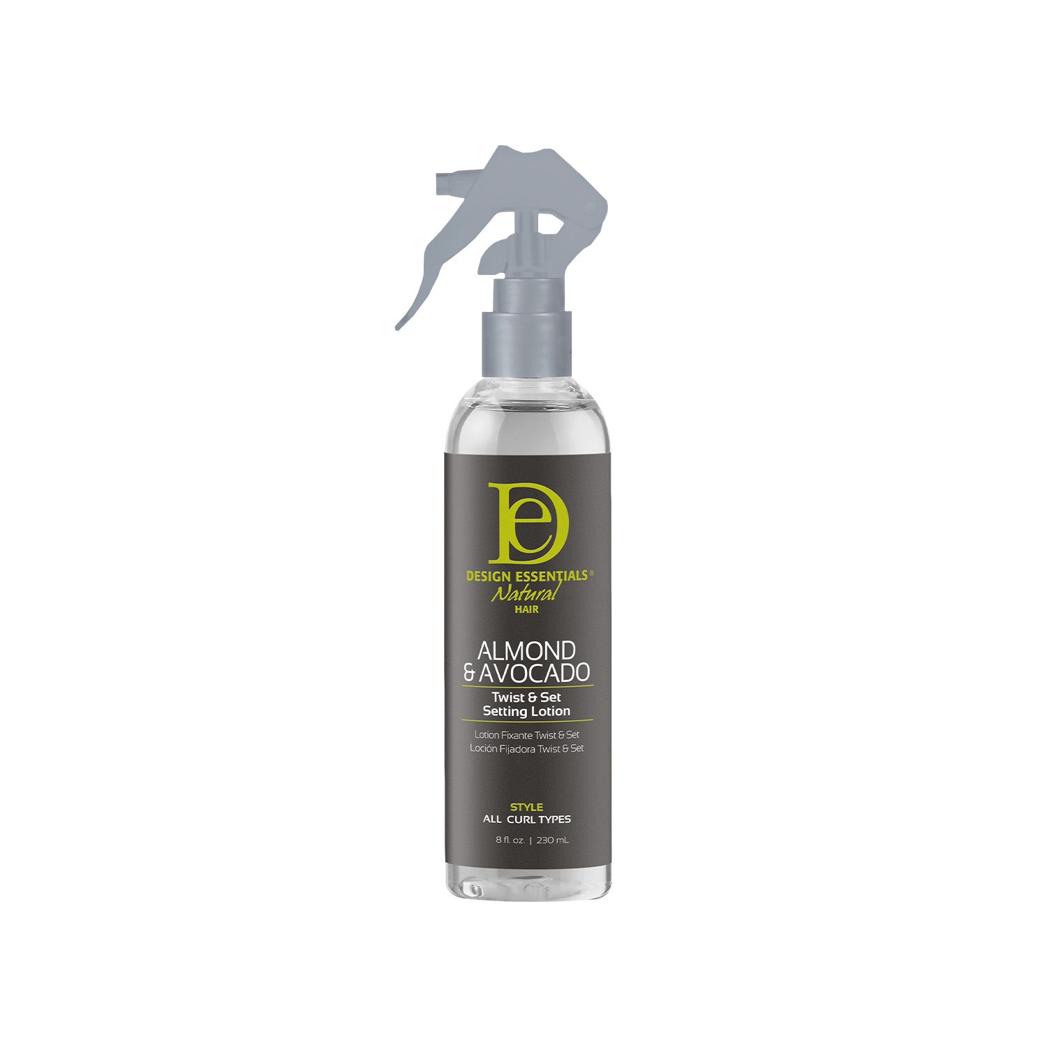 Design Essentials Almond & Avocado Twist & Set Setting Lotion bottle, protein-infused formula for shiny, long-lasting sets and braid-outs.