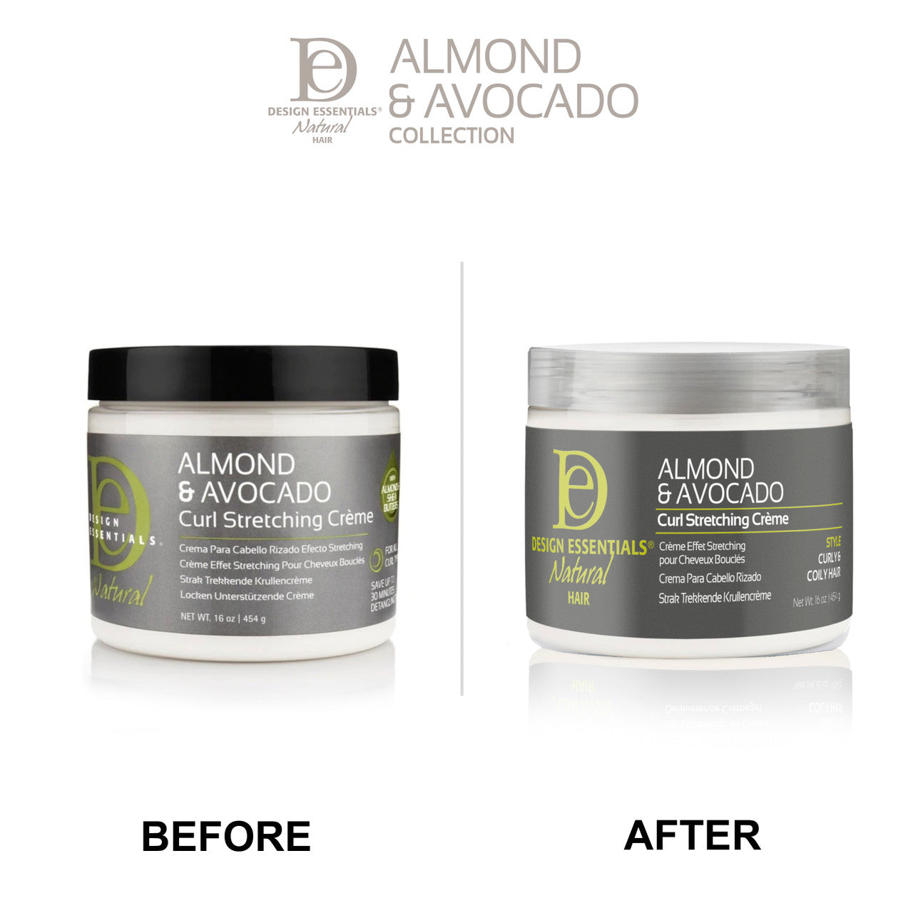 Natural Curl Stretching Cream 16oz-Before & After