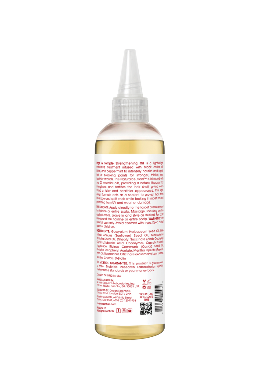 Scalp Care Edge & Temple Strengthening Oil - Back of Bottle